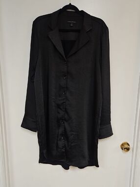 Banana Republic Black Long Shirt Dress
